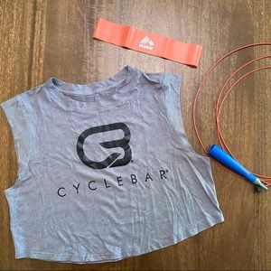 CycleBar Women’s Cropped Tee (Small, Heather Gray)